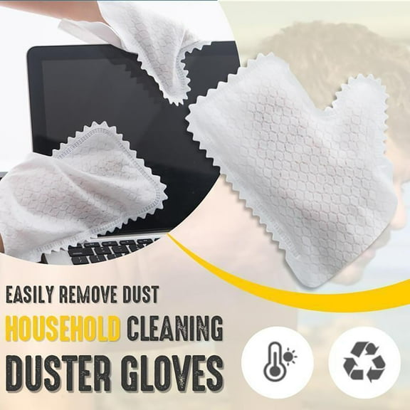 Disposable Non-Woven Cleaning Gloves, Electrostatic, Dust & Scale Removal, Reusable, Multi-Purpose for Windows & Kitchen, Strong Absorption