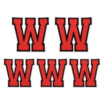Uxcell Chenille Letter Patches 4.5"/3.1" Alphabet W Iron on Patch (Red, Pack of 5)