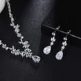 thumbnail image 3 of Set de joyas Hadskiss para mujer, boda, fiesta, novia, circonita blanca, 3 of 5