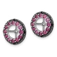thumbnail image 2 of Sterling Silver Rhodium Rhodolite Garnet & Black Sapphire Earring Jacket, 2 of 3
