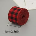 thumbnail image 3 of LNGOOR Linen Check DIY Christmas Bow Gifts Wrapping Ribbon Indoor Outdoor Christmas Decorations for Home Party on Clearance, 3 of 4