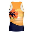 thumbnail image 5 of Linfrsh Mens Summer Beach Tank Top Tropical Print Sleeveless Muscle Basic Tee Vacation Tops Vintage Graphic T Shirt Shirts Orange,XL, 5 of 5