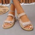 thumbnail image 3 of Miluxas Leather Platform Sandals Women Solid Color Round Toe Sandals Women Personalized Stylish Footwear Beige 9.5(43), 3 of 8