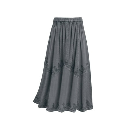 CATALOG CLASSICS - Women's Panel Skirt - Long Overdyed Embroidered ...