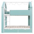 thumbnail image 6 of Full-Over-Full Two-Tone Accent Bunk Bed Frame with Cabinet, Drawers & Shelves, Modern Storage Kids Bed with LED Light Strip, 6 of 10