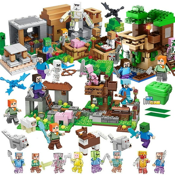 Minecraft Game Morka Village Tree House Small Village Boy Small Particles Build House Assemble Building Blocks