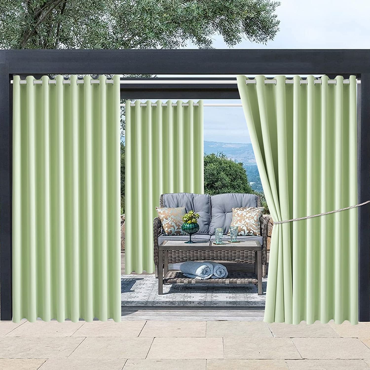 Blackout Outdoor Curtains for Patio Cabana Pergola TripleWeave 100