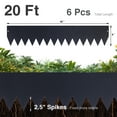 thumbnail image 3 of Pmango 6-Pack Galvanized Steel Landscape Edging w/Black Powder Coating - 40" L x 8" H Bendable Metal Strips - Hammer-in Edge Border w/ 7 Clips for Lawn, Yard Pathway Divider (20Ft Total) #LYLB08BK-US, 3 of 8