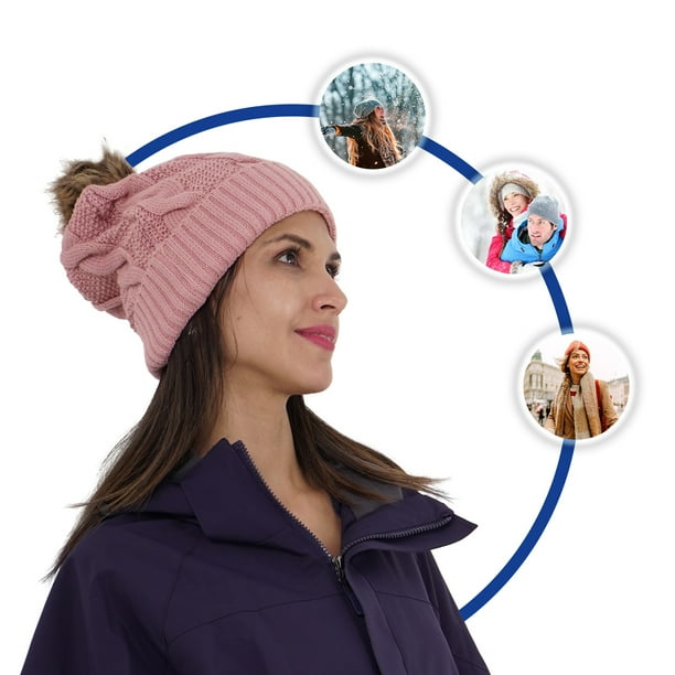 Gorro de Invierno para Mujer Gaon Tejido de Punto Suave Ligero y Cálido Rosa