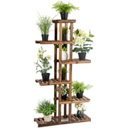 Étagère à plantes en bois Costway – Porte pots de fleurs vertical – 6 étagères, 11 pots