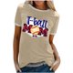 thumbnail image 1 of Elegante blusa de manga corta con cuello redondo y manga abullonada de punto para mujer OAVQHLG3B Store lin121212, 1 of 5