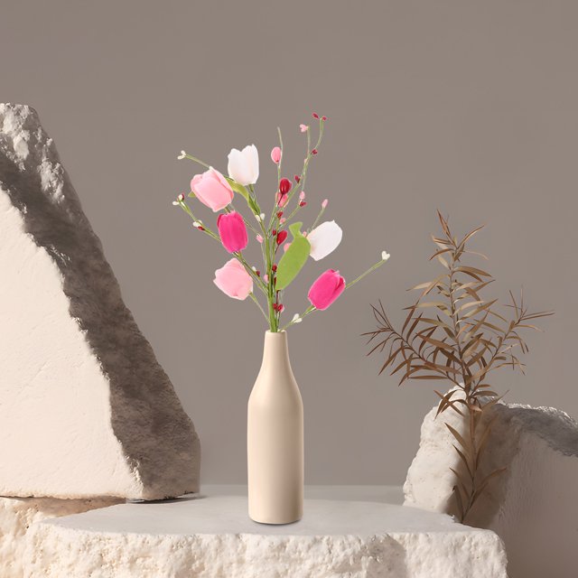 IDEANATEGRATE Flor Artificial Rosa Para Del Hogar Con Realismo Y Larga Duración
