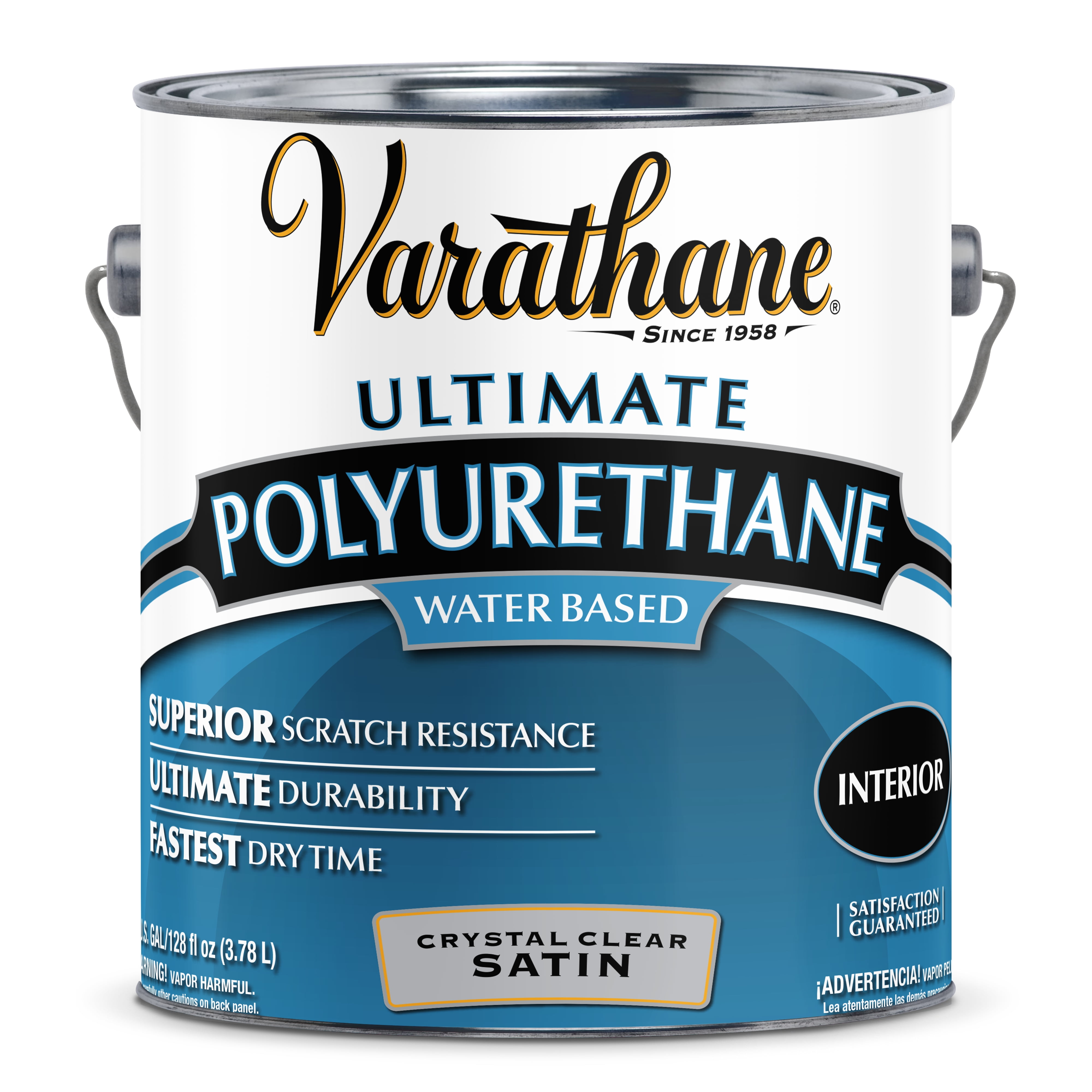 Crystal Clear, Varathane Satin Water-Based Ultimate Polyurethane- Gallon, 1 Pack