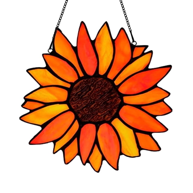 Colgante de ventana de girasol, regalo creativo para mamá, perchas, adorno, decoración de plantas para decoración de pared, hogar de abuela, mujer y Naranja rojizo
