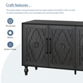 thumbnail image 6 of Wooden Cabinets, Carved Flower Door Large Storage Cabinet With Metal Handle Suitable For Living Room, Kitchen, Entryway(BLACK), Black Living Room Cabinets,Mdf Cabinets With Doors, 6 of 11