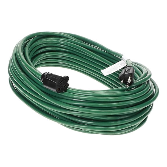 100 Ft 16/3 SJTW Green, Outdoor Extension Cord - 3 Prong Ground Plug, 10A 1250W, Water & Weather Resistant, Flame Retardant