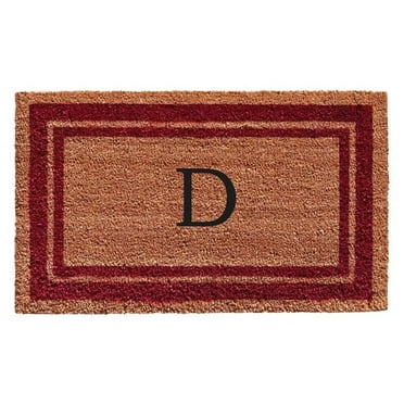 Calloway Mills Burgundy Border 24" x 36" Monogram Outdoor Doormat (Letter D)