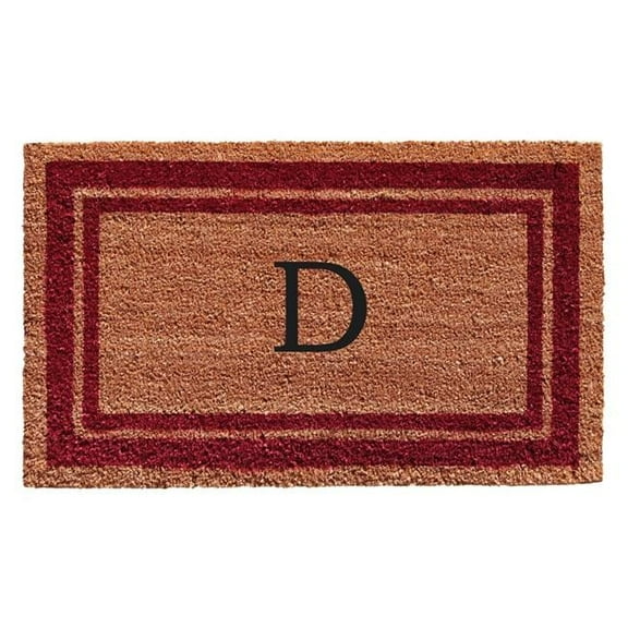 Calloway Mills Burgundy Border 24" x 36" Monogram Outdoor Doormat (Letter D)
