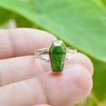 thumbnail image 3 of Solid 925 Sterling Silver Coffin Ring, Natural Green Copper Turquoise Gemstone Ring, Statement Ring, Unique Handcrafted Jewelry For Women/Men, 3 of 5