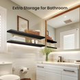 thumbnail image 6 of Floating Wall Shelves Set of 3, Black Invisible Bracket Design, Durable Floating Storage for Bedroom, Bathroom, Living Room, Kitchen Organization, 6 of 14