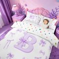 thumbnail image 3 of meiyoeat Coquette Bow Initial B Bedding,Purple Watercolor Monogram Art Duvet Cover Full For Girl,Reversible,3-Piece,1 Duvet Cover and 2 Pillowcases, 3 of 6