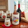 thumbnail image 2 of The Pioneer Woman Sweet Rose 7-Piece Stoneware Stemless Wine Glasses Set with Chiller, 2 of 5