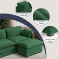thumbnail image 5 of Asofer 110.2" L Shaped Sofa Couch, Modular Comfy Chenille Deep Seat Sofa with Movable Ottoman for Living Room, Apartment, Green, 5 of 12