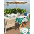 thumbnail image 4 of Outdoor Tablecloth with Umbrella Hole and Zipper, Happy Birthday Rectangle Table Cloth 60x120 Inch Waterproof Tablecloth, Green Dress Crown Carriage Flowers Butterfly Picnic Table Cover for Patio, 4 of 7