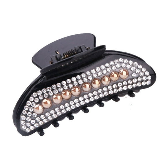 Farfi Elegant Women Rhinestone Faux Pearl Hair Claw Hairpin Ponytail Holder Accessory (Type 4)