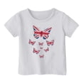 thumbnail image 3 of TAIAOJING T-Shirts Polyvalents Garçon Fille Imprimé Papillon Manches Courtes Col Rond T-Shirts Drapeau Élégant Coupe Décontractée Léger Usage Quotidien, 3 of 3