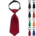 thumbnail image 3 of MUXiin Pre-Tied Boys Ties Solid Color Kids Adjustable Necktie for Age 8-12 Wedding School Graduation Back To School Fashion School Uniforms, 3 of 5
