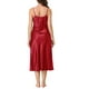 thumbnail image 3 of INSPIRAR CHIC Vestidos de Noche de Satén para Mujeres con Escote en V y Tirantes de Espagueti, Pijamas de Lounge, Vestido Largo de Seda Color Rojo, 3 of 5