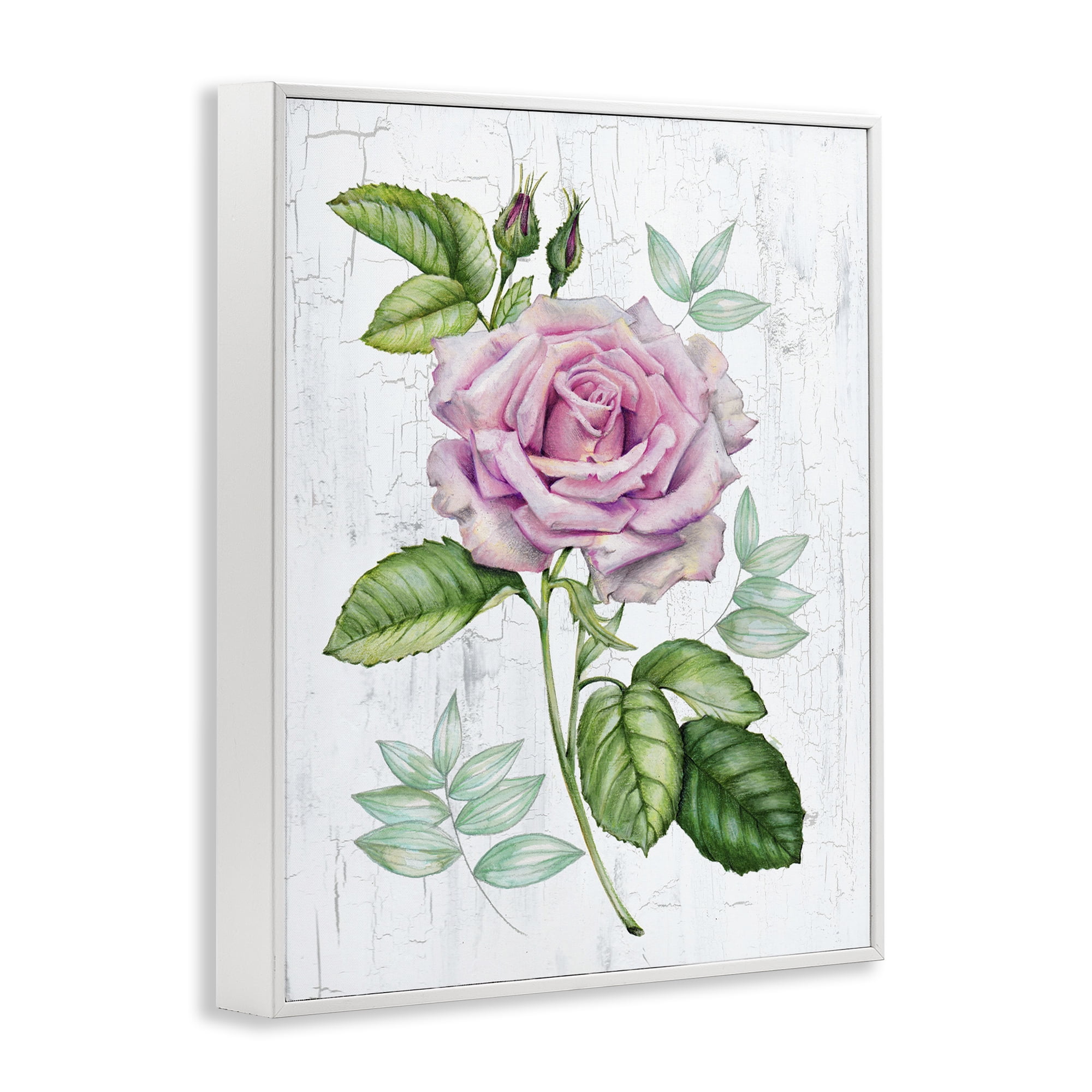 Stupell Industries English Manor Rose Botanical & Floral Painting White Framed Art Print Wall Art, 24 x 30