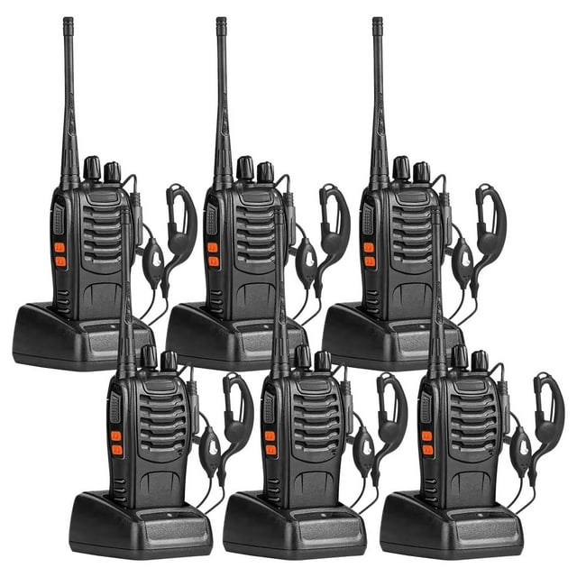 Walkie Talkies Baofeng BF-888S, largo alcance, 1-3 km, 16 canales, paquete de 6