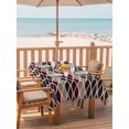 thumbnail image 2 of Outdoor Tablecloth with Umbrella Hole for Patio/Picnic/Party/Camping, Ombre Brown Waterproof Table Cloth Rectangle Table Cover Washable, Modern Abstract Waves Morocco Striped (60"x 102"), 2 of 8