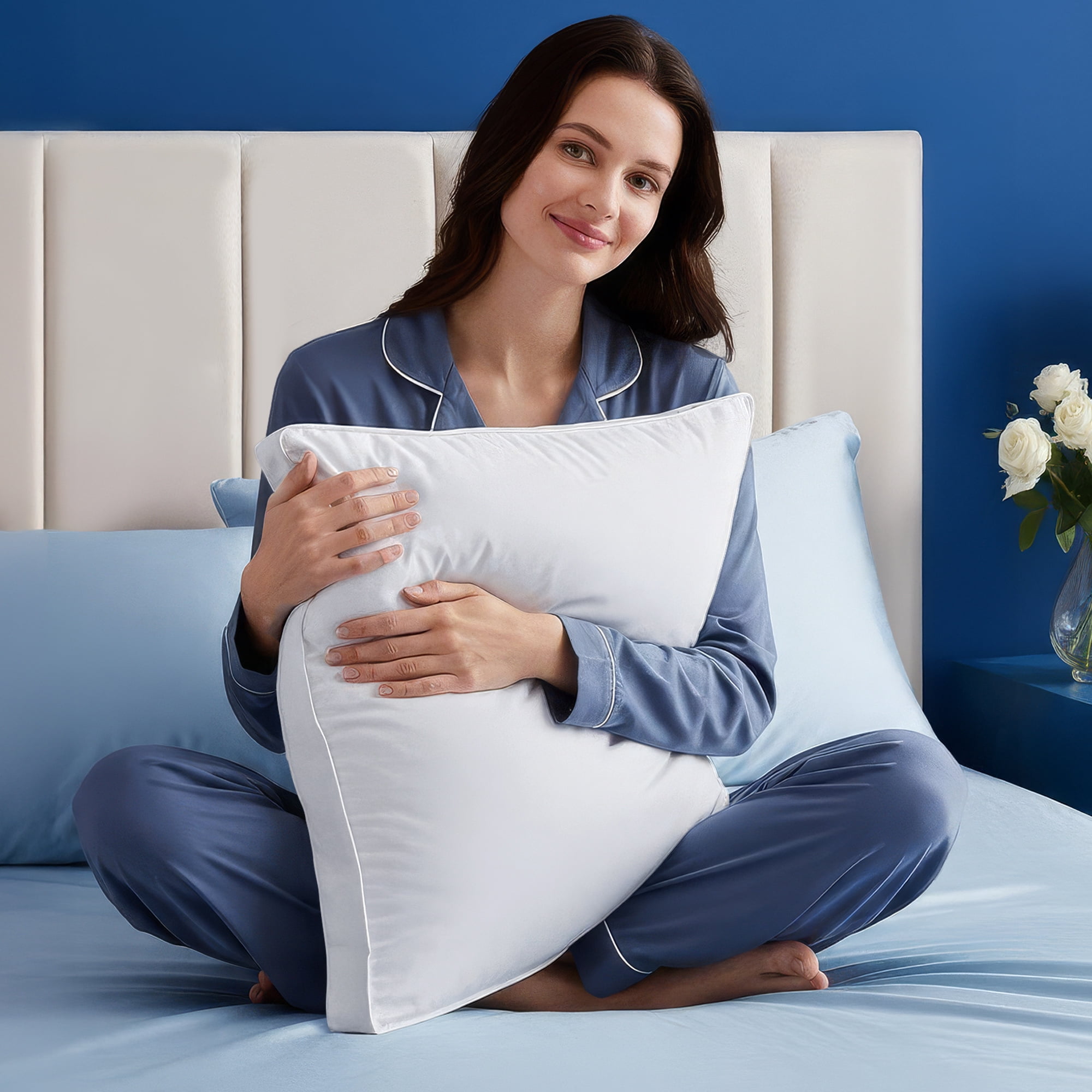 Utopia Bedding Queen Bed Pillow, 26"L x 18" W, Set of 2, Soft and High-Quality, Gusseted Pillow for All Sleep Positions (White)