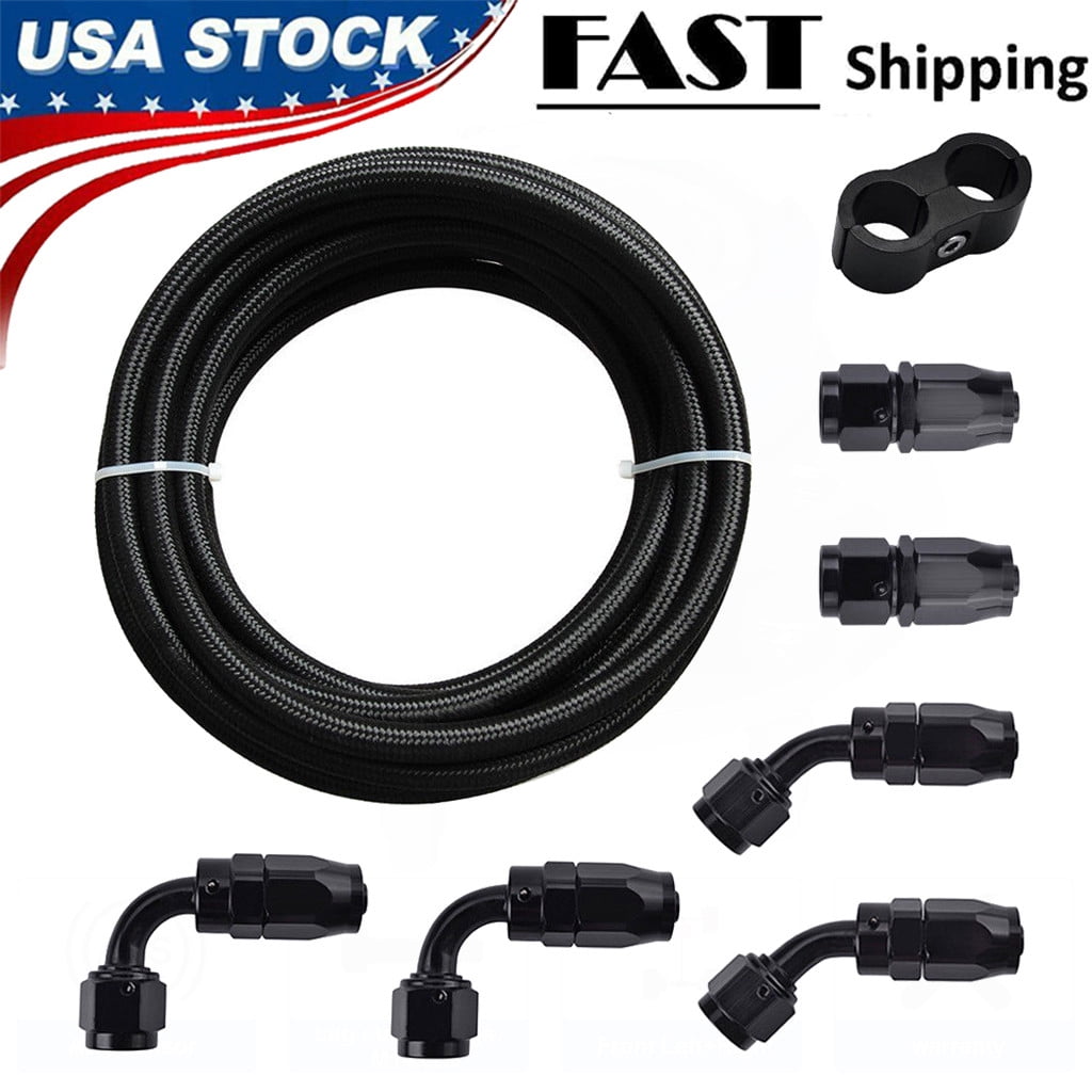 Morningtime Braided 3/8 Fuel Line 6AN Oil/Gas/Fuel Hose End Fitting