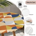 thumbnail image 3 of Abstract Round Tablecloth for 45-54 Inch Tables, Fitted Table Cover with Elastic Edge, Modern Geometric Vintage Circle European Waterproof Outdoor Table Cloth Protector for Patio Garden Dinner Picnic, 3 of 9