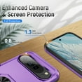 thumbnail image 6 of Decase Compatible with Google Pixel 9 Pro XL Case,Heavy Duty Full Body Phone Cover Built in Ring Holder Kickstand,Purple+Black, 6 of 10