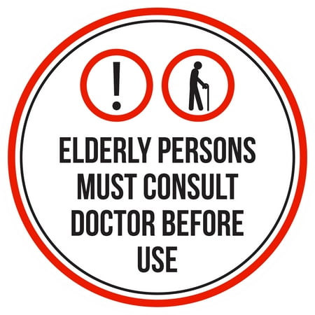 Elderly Persons Must Consult Doctor Before Use Swimming Pool Spa Warning Round Sign - 12