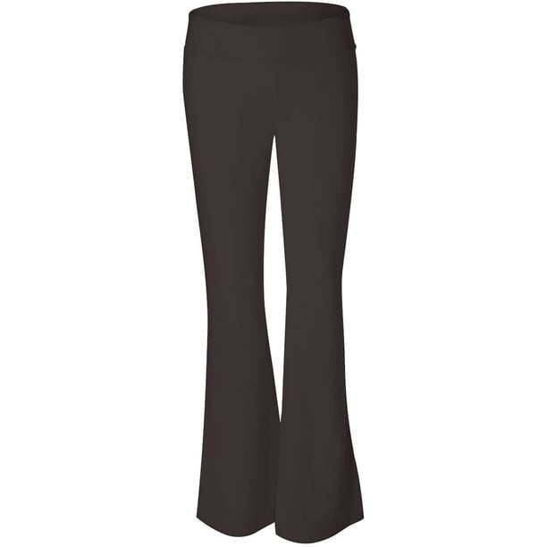 Ladies' Cotton/Spandex Yoga Pant, Chocolate Medium 