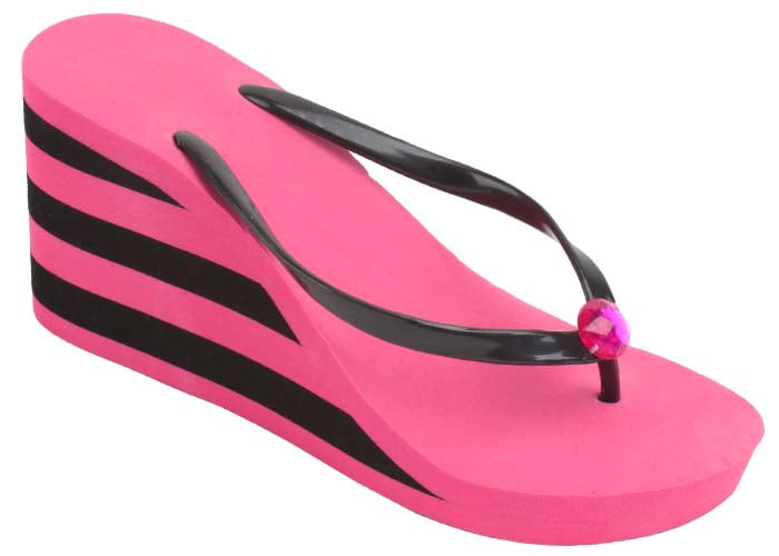 pink wedge flip flops