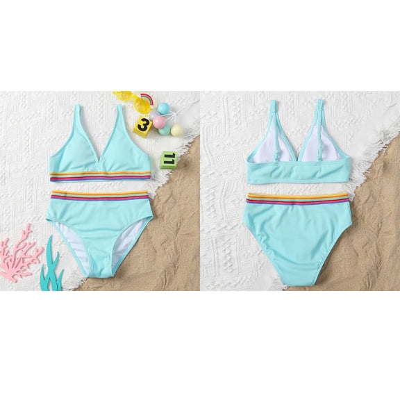 Tween Girls Swimsuits Quick Dry Two Piece Girls Bikini Sets with Chest Pad Cute Swimsuits for Tween Girls 11-12 Years