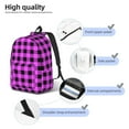 thumbnail image 4 of Yiaed Purple Black Buffalo Plaid Print Backpack, Premium Laptop Backpack, Travel Backpack for Women, Lightweight Backpacks, Comfortable Back Pack-Small, 4 of 7
