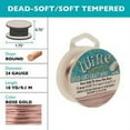 thumbnail image 2 of The Beadsmith Wire Elements Craft Wire – Tarnish Resistant, Soft Temper, Round, Rose Gold Color – 0.51mm, 24 Gauge, 10 Yard Spool – Jewelry Making, Wire Wrapping, Floral, & Other DIY Crafts, 2 of 7