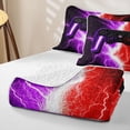 thumbnail image 4 of meiyoeat Neon Lightning Gaming Twin Quilt Set for Boys Girls, Electric Gamer Twin Coverlet Set, Purple Red, 2-Piece 1 Bedspread and 1 Pillowcase, 4 of 7
