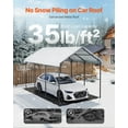 thumbnail image 4 of KFFKFF Heavy Duty Metal Carport 10' x 15' Outdoor Shelter with Galvanized Steel Frame & Roof, Car Tent Garage Shade with Detachable Sidewalls for Vehicles, Boats, Equipment, 4 of 9