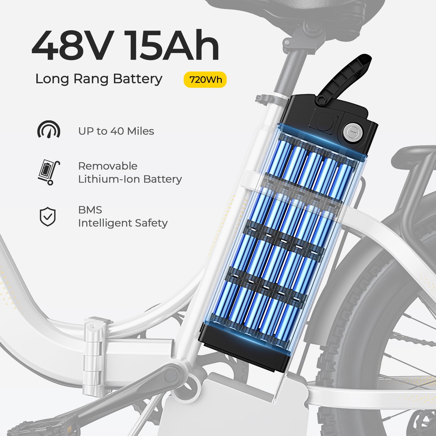 SOHAMO Adults Electric Bike, 750W Folding Ebike 48V 15ah Battery 28MPH, Full Suspension Mountain Bicycle, 20" Fat Tire Women's Bike