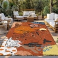 thumbnail image 2 of Western Cowboys Outdoor Rug for Patio/Deck/Porch, Non-Slip Large Area Rug 6 x 9 Ft, Vintage Boho Abstract Cactus Orange Indoor Outdoor Rugs Washable Area Rugs, Reversible Camping Rug Carpet Runner, 2 of 8
