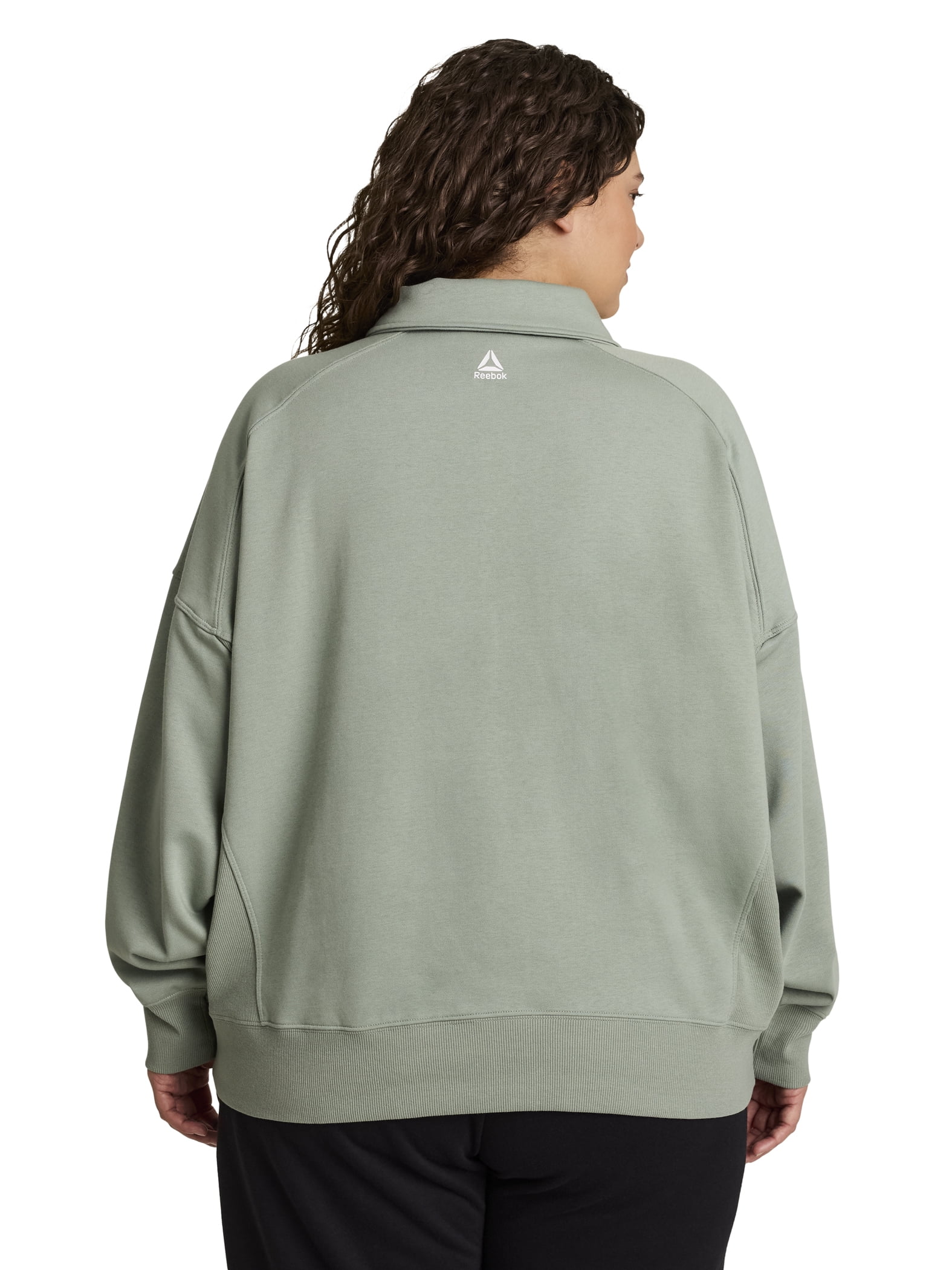Reebok Women's and Women's Plus All Seasons Oversize Polo Sweatshirt, Sizes XS-4X